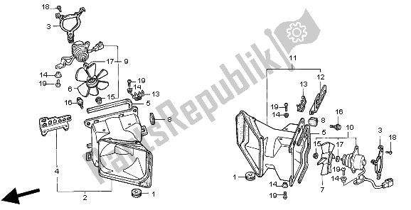 Tutte le parti per il Ventilatore del Honda GL 1500 SE 1998