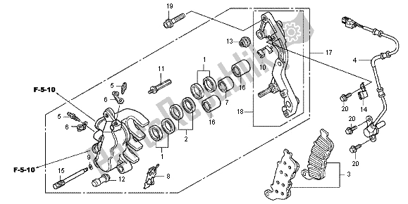 All parts for the Front Brake Caliper of the Honda CBR 250 RA 2013