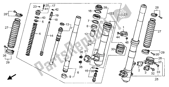 Todas las partes para Tenedor Frontal de Honda XR 400R 2002
