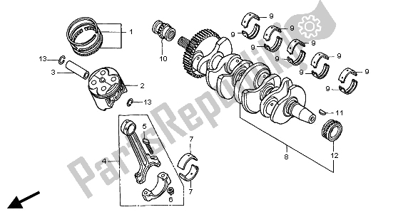 Toutes les pièces pour le Vilebrequin Et Piston du Honda CB 600F Hornet 2002