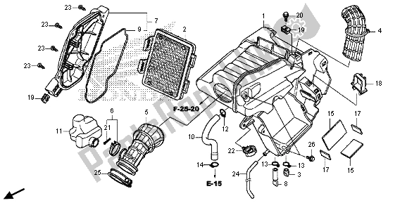 Tutte le parti per il Filtro Dell'aria del Honda CRF 250L 2015