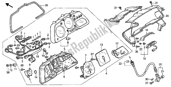 Tutte le parti per il Metro (kmh) del Honda VFR 750F 1992