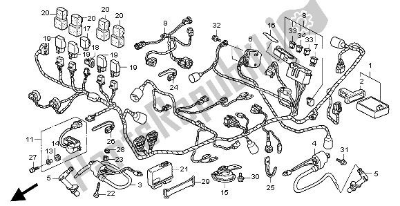 All parts for the Wire Harness of the Honda XL 1000V 2004