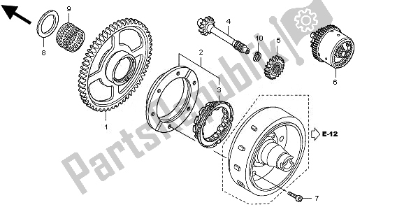 All parts for the Starting Gear of the Honda TRX 680 FA Fourtrax Rincon 2010