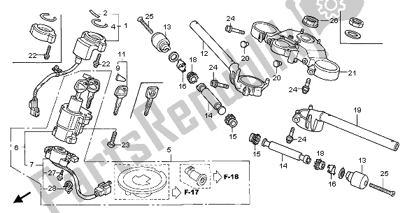 Toutes les pièces pour le Tuyau De Poignée Et Pont Supérieur du Honda CBR 1000 RR 2005