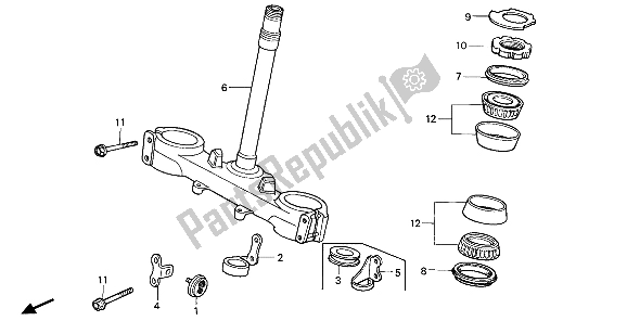 All parts for the Steering Stem of the Honda XR 250R 1987