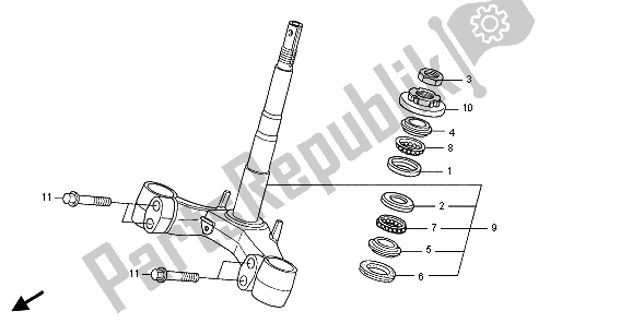 All parts for the Steering Stem of the Honda FES 150 2009