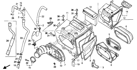 Tutte le parti per il Filtro Dell'aria del Honda XR 250R 1989