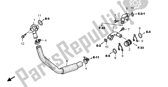 All parts for the Water Pipe of the Honda XL 700V Transalp 2010