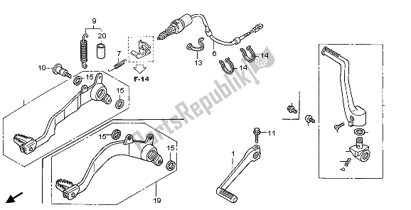 Todas las partes para Pedal de Honda TRX 450 ER 2007