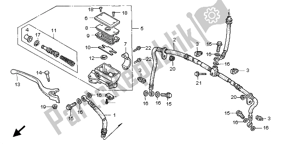 Wszystkie części do Fr. G?ówny Cylinder Hamulca Honda TRX 400 FW Fourtrax Foreman 2001