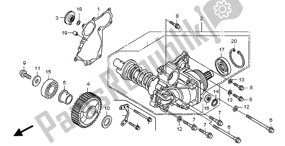 Tutte le parti per il Scatola Ingranaggi Laterale del Honda VFR 1200F 2011