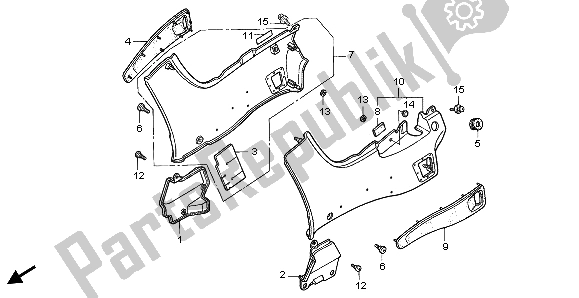 All parts for the Side Cover of the Honda ST 1100 1999