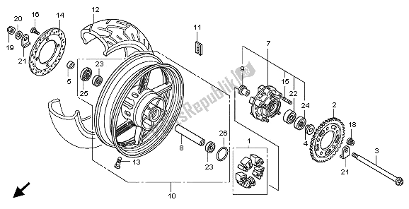 Todas las partes para Rueda Trasera de Honda CBF 1000 2009