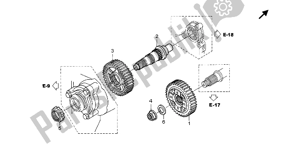 All parts for the Final Gear of the Honda ST 1300A 2007