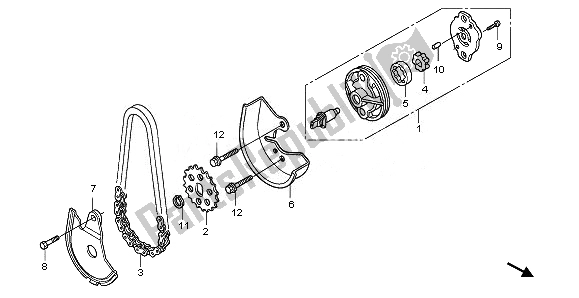 All parts for the Oil Pump of the Honda PES 125 2010