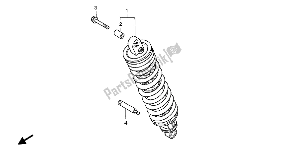 All parts for the Rear Cushion of the Honda ST 1100A 1996