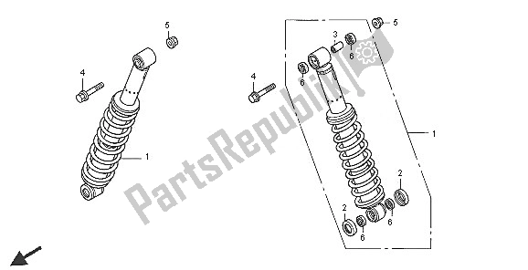 Toutes les pièces pour le Coussin Arrière du Honda TRX 650 FA Fourtrax Rincon 2005