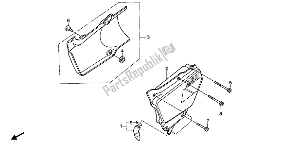 Tutte le parti per il Coperchio Laterale del Honda NX 250 1990