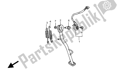 All parts for the Stand of the Honda SLR 650 1998