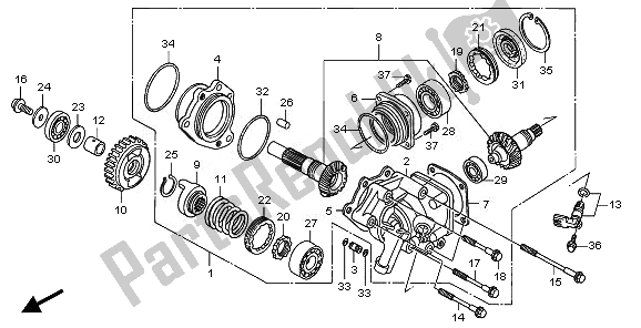 Tutte le parti per il Scatola Ingranaggi Laterale del Honda NT 700V 2010