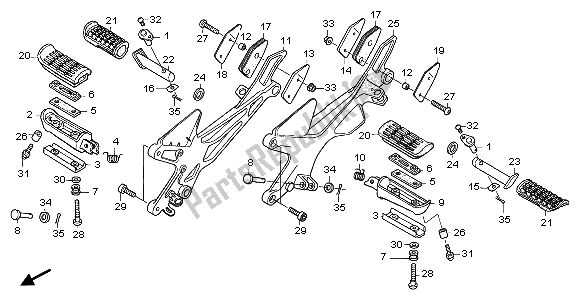 All parts for the Step of the Honda CBF 1000T 2007