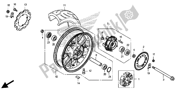 Todas las partes para Rueda Trasera de Honda CB 500F 2013