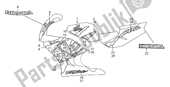 All parts for the Stripe & Mark of the Honda CBR 900 RR 1996