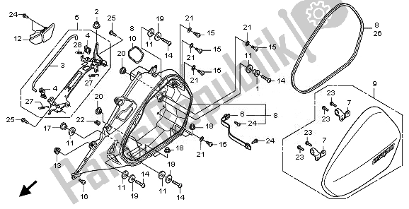 Tutte le parti per il L. Bisaccia del Honda NT 700V 2010