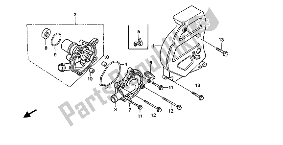 Tutte le parti per il Pompa Dell'acqua del Honda XL 600V Transalp 1991