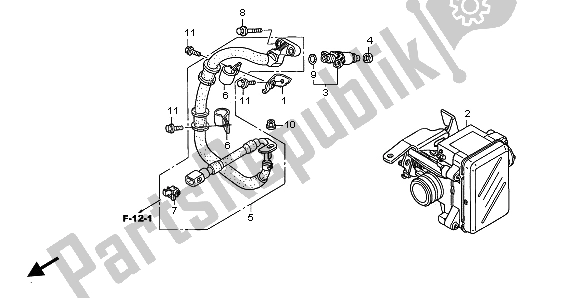 All parts for the Throttle Body of the Honda NPS 50 2009