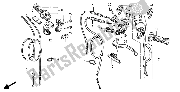 Tutte le parti per il Maniglia Leva E Interruttore E Cavo del Honda CRF 450R 2003