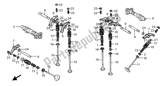 Toutes les pièces pour le Arbre à Cames Et Soupape du Honda XL 650V Transalp 2002