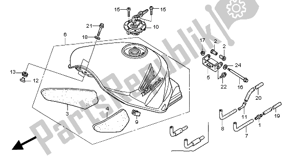 All parts for the Fuel Tank of the Honda VTR 1000 SP 2000