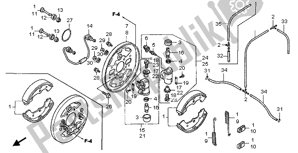 All parts for the Front Brake Panel of the Honda TRX 350 FE Fourtrax Rancher 4X4 ES 2002