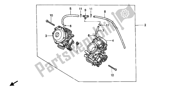 Todas las partes para Carburador (montaje) de Honda VT 600C 1994