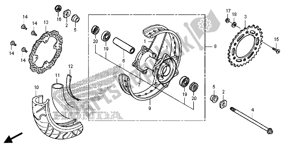 Todas las partes para Rueda Trasera de Honda CRF 250M 2014