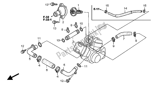 All parts for the Water Hose of the Honda XL 125V 2007