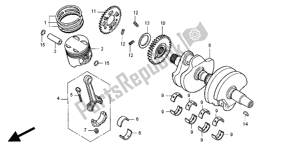 Todas las partes para Cigüeñal Y Pistón de Honda CB 500S 2000