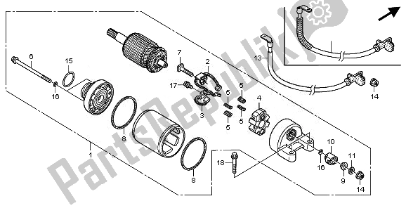 Alle onderdelen voor de Startmotor van de Honda VT 750C2B 2011