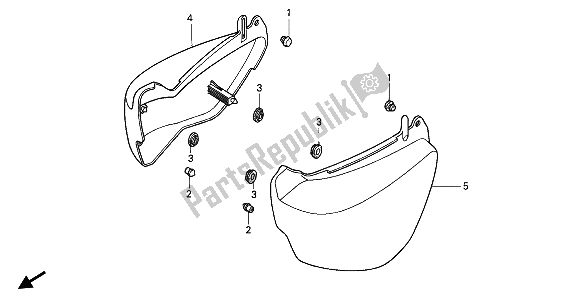 All parts for the Side Cover of the Honda VF 750C 1994