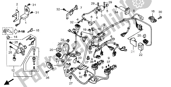 All parts for the Wire Harness of the Honda SH 300A 2011