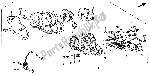 All parts for the Meter (kmh) of the Honda CBR 900 RR 1994