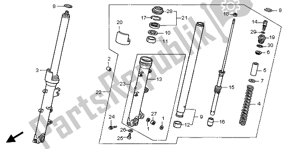 Todas las partes para Tenedor Frontal de Honda VFR 800 2002