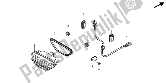 Tutte le parti per il Fanale Posteriore del Honda TRX 500 FA Fourtrax Foreman Rubicon 2013