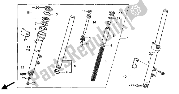 Todas as partes de Garfo Dianteiro do Honda CBF 500 2004