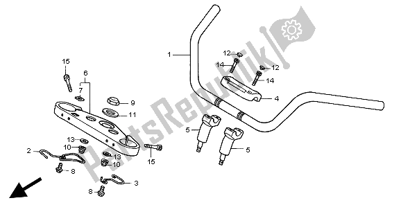 All parts for the Handle Pipe & Top Bridge of the Honda GL 1500C 1998