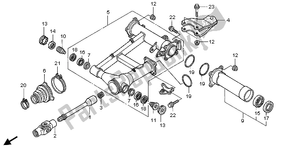 All parts for the Swingarm of the Honda TRX 400 FA Fourtrax Rancher AT 2006