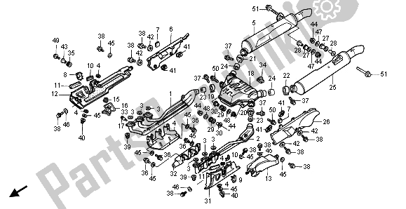 All parts for the Exhaust Muffler of the Honda GL 1500 SE 1996