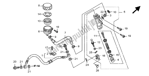 Toutes les pièces pour le Rr. Maître-cylindre De Frein du Honda CB 1300 2007